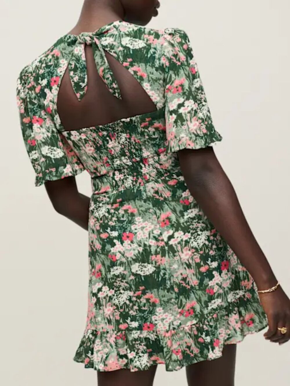 Reformation Alaina Dress - Color: Green/Pink/White - Size: 10